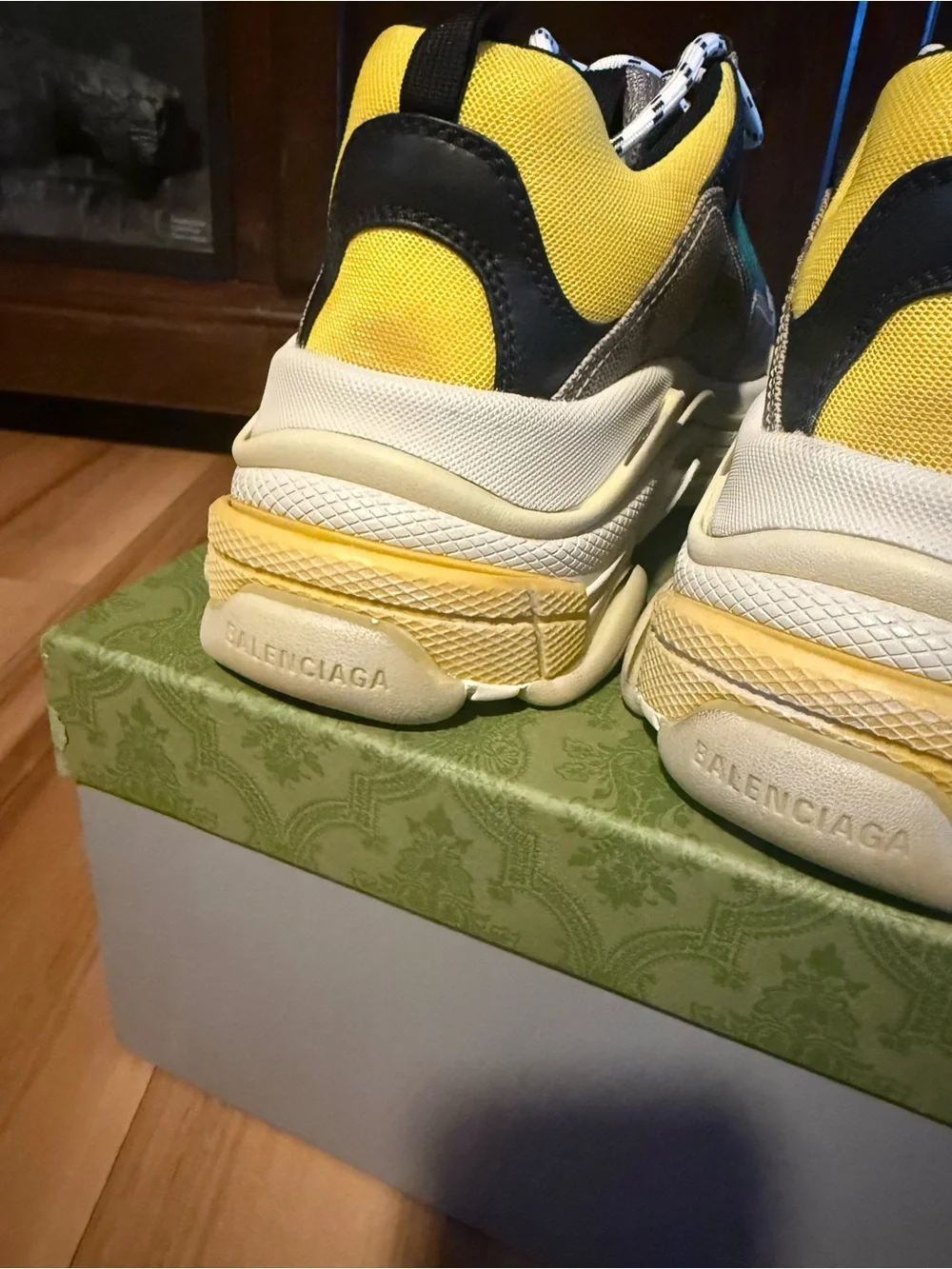 New In Original Box Balenciaga Gucci X Hacker Project Triple S Sneakers Size 43